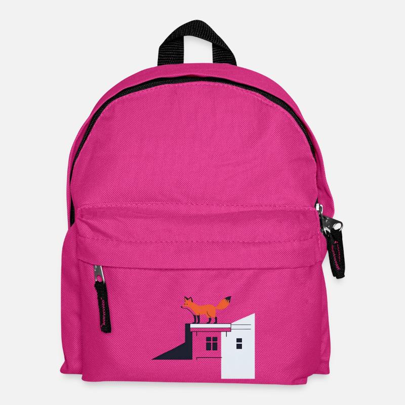 Fox Roost on Rooftop - Kids' Backpack - fuchsia