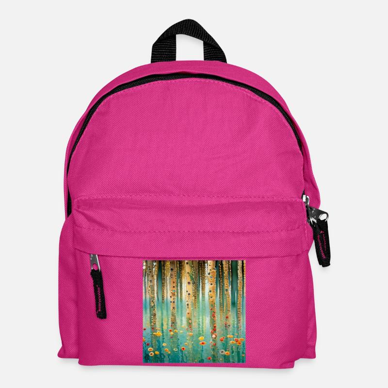 Forêt abstraite de fleurs et reflets - Sac à dos Enfant - fuchsia