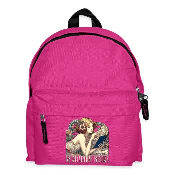 Lest mehr Bücher Jugendstil Frau Buch Geschenk - Kinder Rucksack - Fuchsia - Vorne