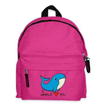 "I whale love you" Fröhlicher Blauwal - Kinder Rucksack - Fuchsia - Vorne