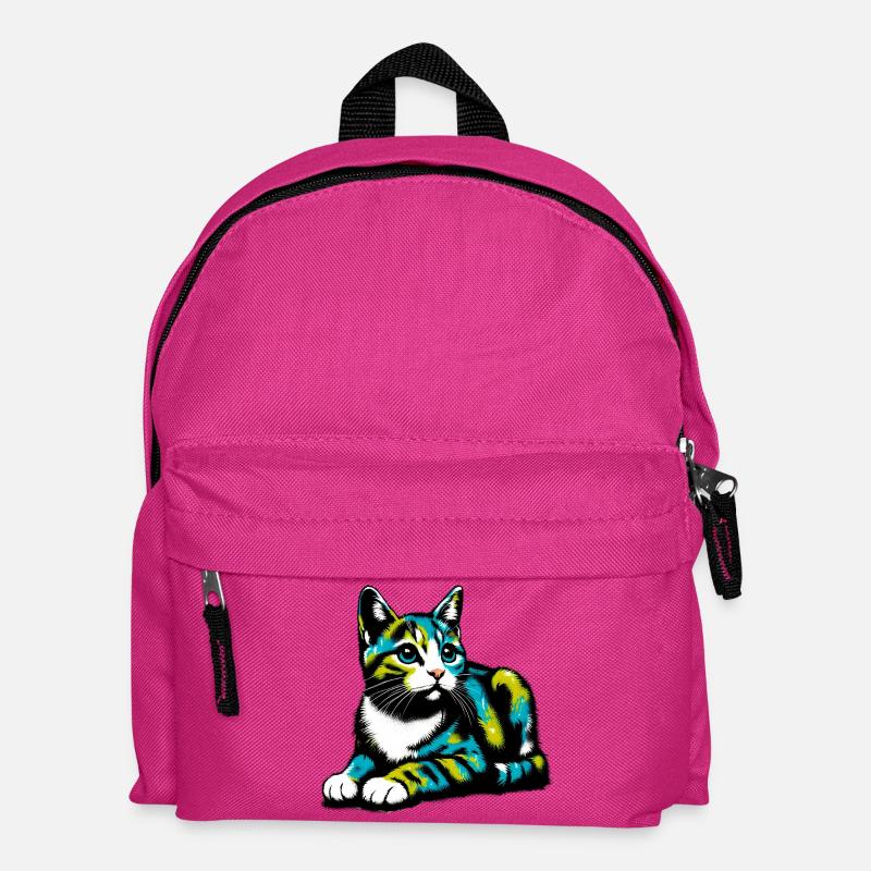 Katze - Kinder Rucksack - Fuchsia