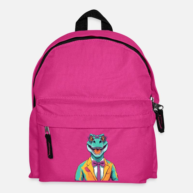 Dinosaurier Anwalt Cartoon Design - Kinder Rucksack - Fuchsia