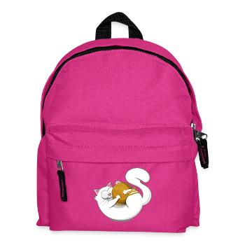 Cute Cat Humor Comic Cartoon Yarn Ball - Kids' Backpack - fuchsia - Front