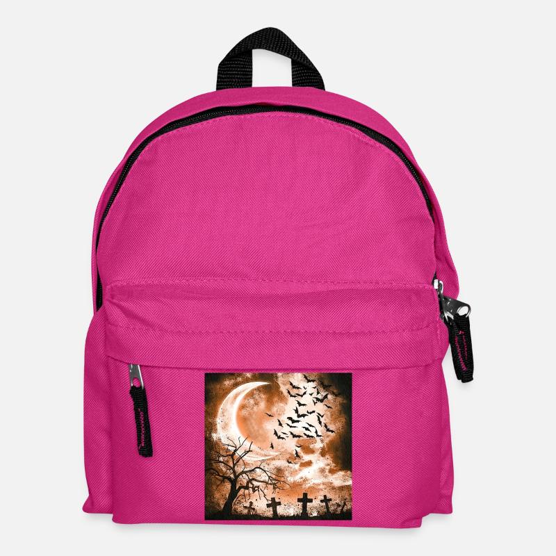 Bäume, fledermäuse, Friedhöfe, verregnet - Kinder Rucksack - Fuchsia