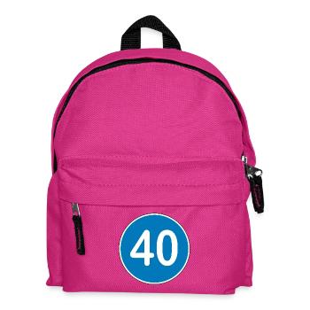40th birthday, 40 years, traffic sign blue - Kids' Backpack - fuchsia - Front