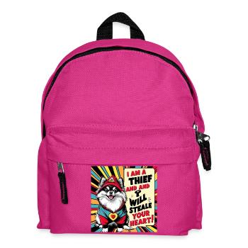 Pomeranian Dog "I am a thief" - Kids' Backpack - fuchsia - Front