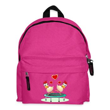 Hühner Paare TRAMPOLIN SPRINGEN - Kinder Rucksack - Fuchsia - Vorne