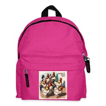 Hühnerbande Chaos am Hof - Kinder Rucksack - Fuchsia - Vorne