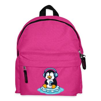 Pingouin mélomane avec des écouteurs - Sac à dos Enfant - fuchsia - Devant