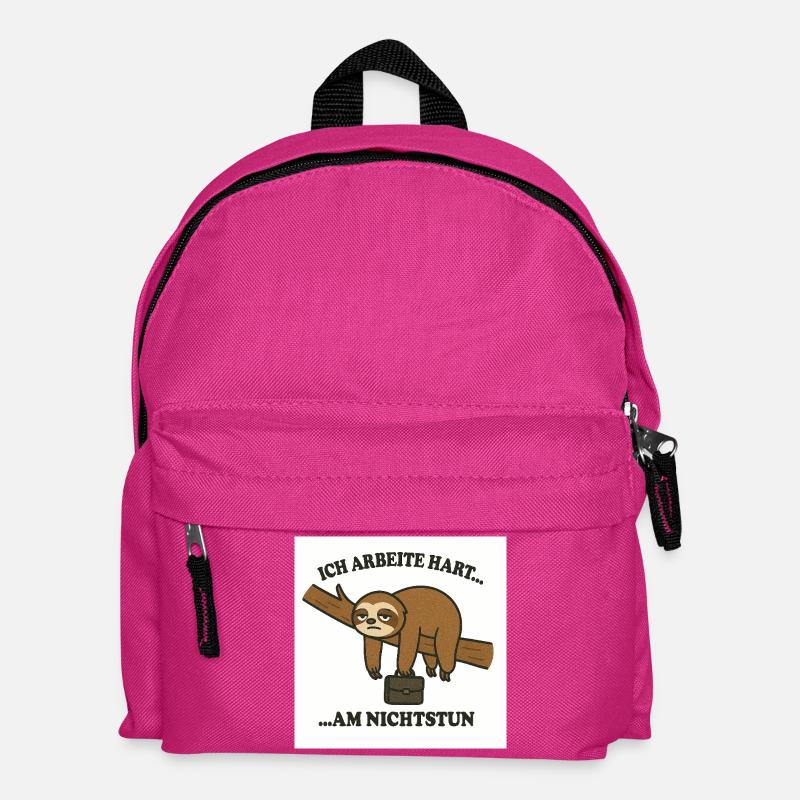 Faultier Arbeit Motiv - Kinder Rucksack - Fuchsia