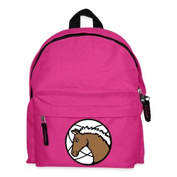 Pferd Süß Pony Fohlen Pferdemädchen Niedlich Comic - Kinder Rucksack - Fuchsia - Vorne