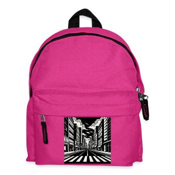 Urban Street Perspective – Black & White Art - Kids' Backpack - fuchsia - Front