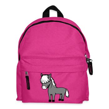 Horse Bob Hair Hairstyle Pony Foal Cute Comic - Kids' Backpack - fuchsia - Front