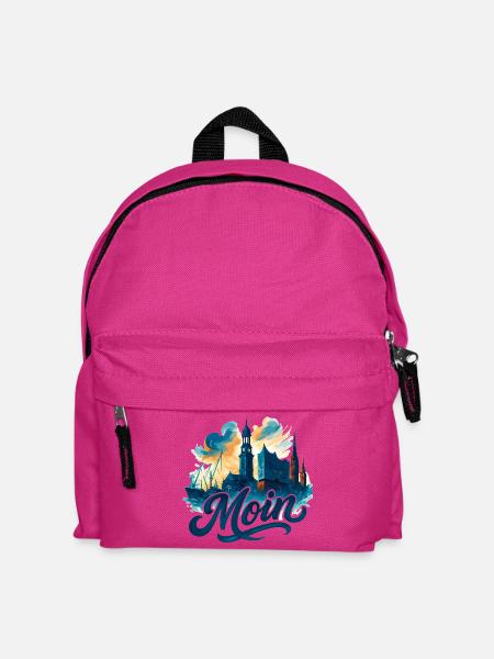 Hamburg Moin Stadt Silhouette maritim Geschenk - Kinder Rucksack - Fuchsia