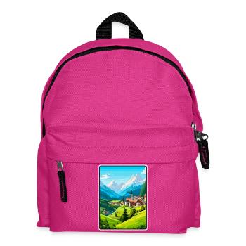 Affiche de voyage vintage Tyrol Autriche Paysage urbain WPA - Sac à dos Enfant - fuchsia - Devant