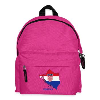 Kroatien Flaggen Design auf Landkarte - Kinder Rucksack - Fuchsia - Vorne