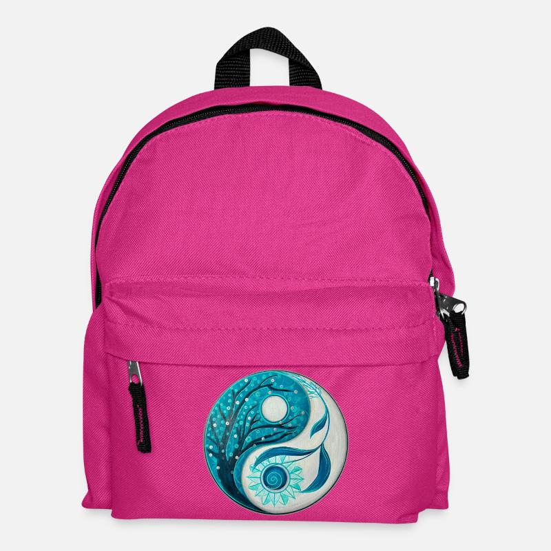 Yin Yang mit Baum und Spirale - Kinder Rucksack - Fuchsia