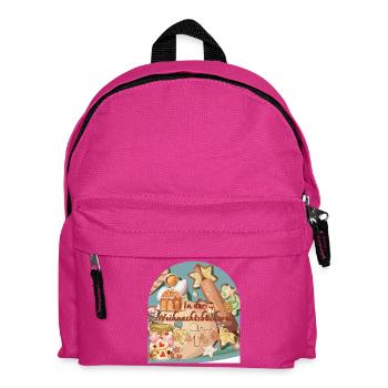 Weihnachtszeit In der Weihnachtsbäckerei Bogenform - Kinder Rucksack - Fuchsia - Vorne
