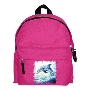 Dauphin amusant dans un tourbillon d’aquarelle - Sac à dos Enfant - fuchsia - Devant