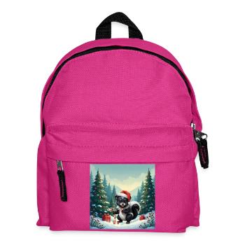 Christmas skunk in snowy forest - Kids' Backpack - fuchsia - Front