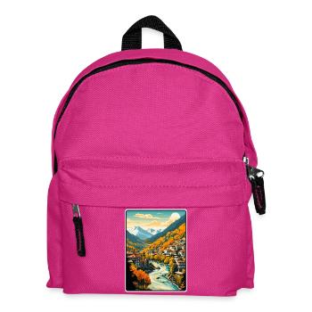 Sarajevo Bosnien Herbsttal Dorf Panorama - Kinder Rucksack - Fuchsia - Vorne