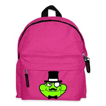 Mr Frosch Sir Herr reich Monokel Brille Zylinder - Kinder Rucksack - Fuchsia - Vorne