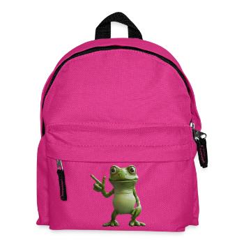 Frog Peace Sign Motif, Directional Signpost - Kids' Backpack - fuchsia - Front