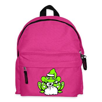 Frosch Weihnachtsmann Weihnachten Mütze Geschenk - Kinder Rucksack - Fuchsia - Vorne