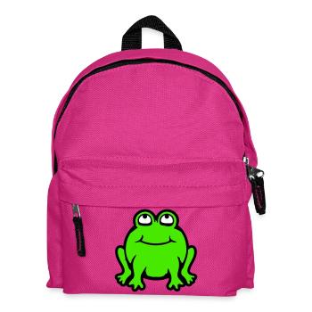 Frosch Kröte lächelt lustig guckt hoch nach oben - Kinder Rucksack - Fuchsia - Vorne