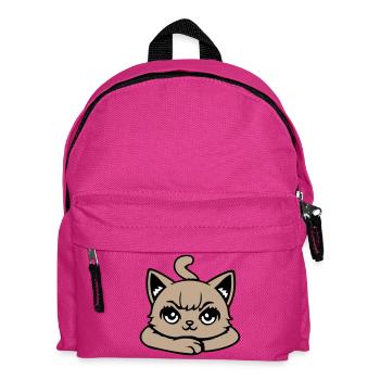 Katze Grimmig Böse Blick Verschränkte Pfoten Frech - Kinder Rucksack - Fuchsia - Vorne