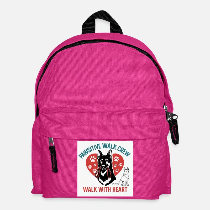 Pawsitive Walk Crew Heart Paws - Kids' Backpack - fuchsia