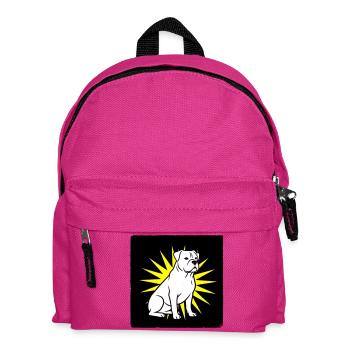 Cool Dog in Punk Rock & Pop Art Style - Kids' Backpack - fuchsia - Front