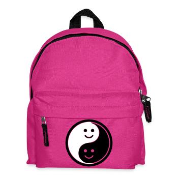 Yin Yang with Smileys | Positive Balance Symbol - Kids' Backpack - fuchsia - Front