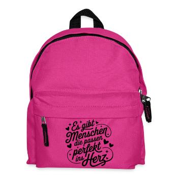 Es gibt Menschen die passen perfekt ins Herz - Kinder Rucksack - Fuchsia - Vorne