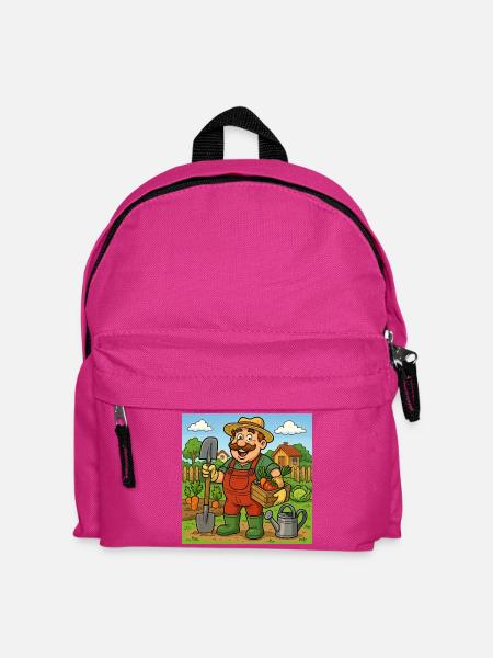 Bauer mit Erntekorb - Kinder Rucksack - Fuchsia
