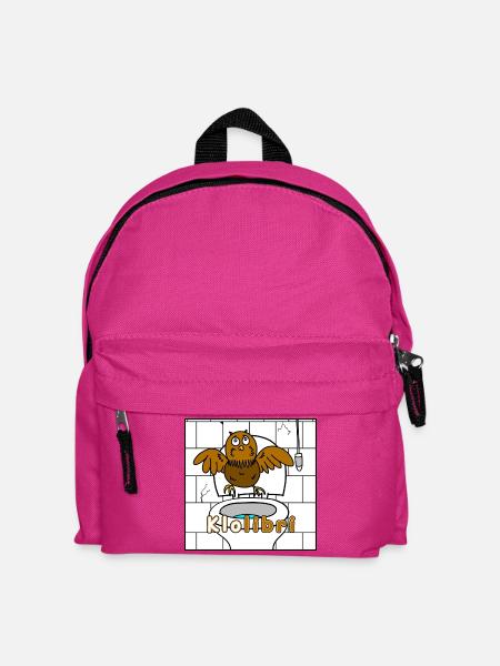 Klolibri – Lustiger Bad‑Vogel Cartoon (weiß) - Kinder Rucksack - Fuchsia