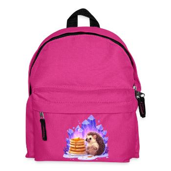 Hedgehog with pancakes and crystals - Kids' Backpack - fuchsia - Front