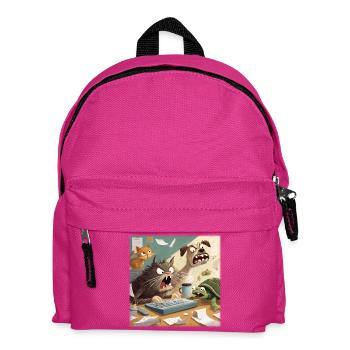 Tierisches Bürochaos - Kinder Rucksack - Fuchsia - Vorne