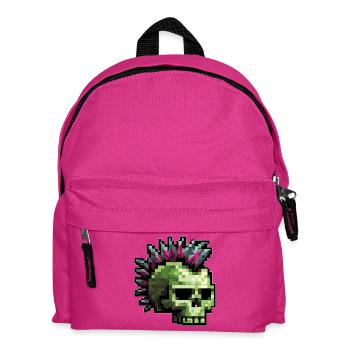 Pixel Punk Skull - Kinder Rucksack - Fuchsia - Vorne