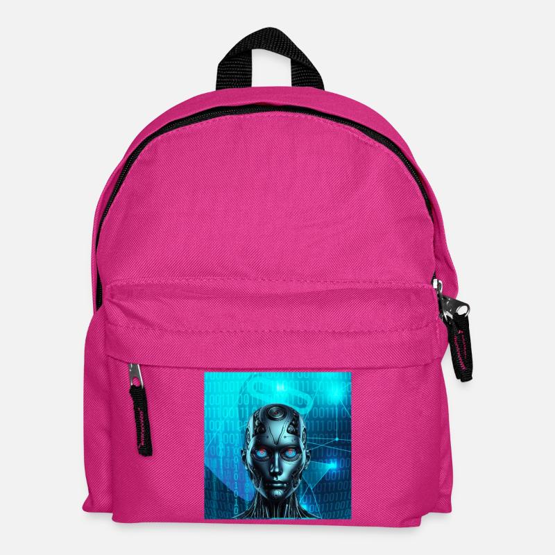 Robotergesicht - Kinder Rucksack - Fuchsia