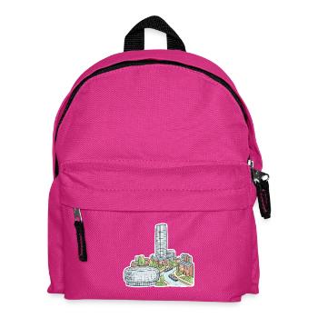 Birmingham Skyline Rotunda Bullring Canals Art - Kids' Backpack - fuchsia - Front