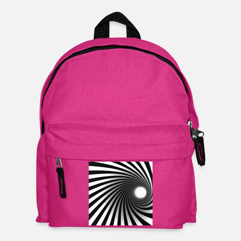 Black White Spiral Vortex - Kids' Backpack - fuchsia