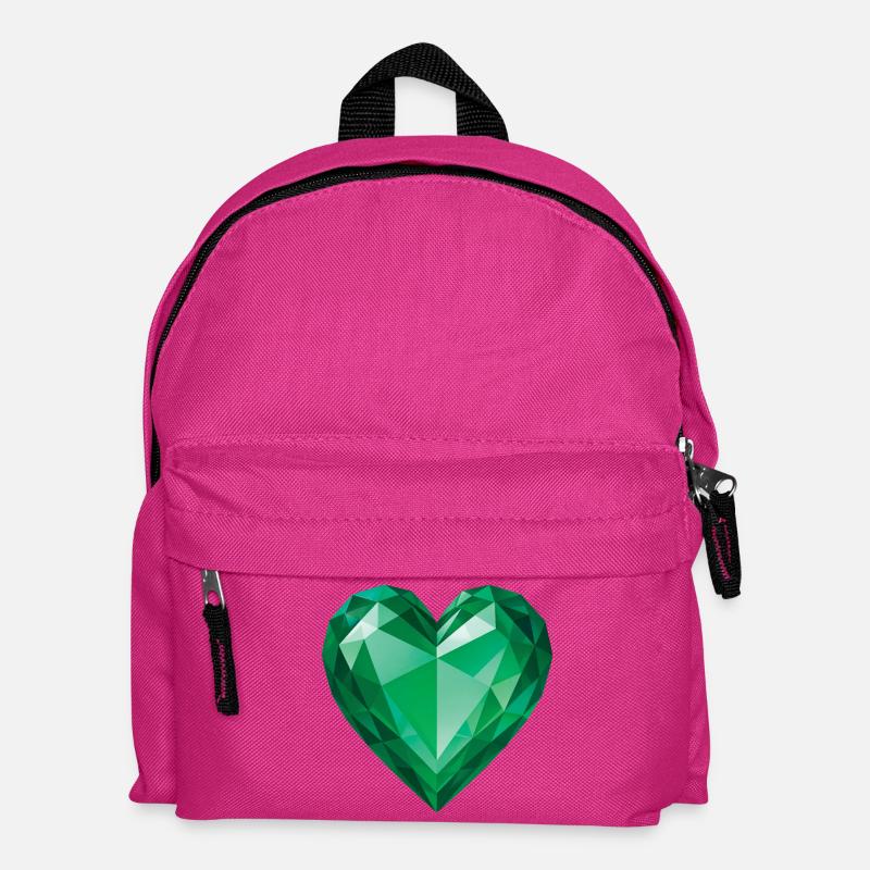 EMERALD HEART - peace & love - Kids' Backpack - fuchsia