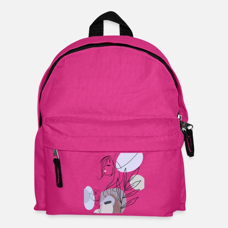 Abstrakte Silhouette mit Pastellformen - Kinder Rucksack - Fuchsia