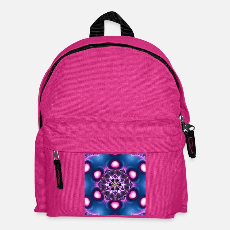 Neon Mandala Kaleidoscope - Kids' Backpack - fuchsia