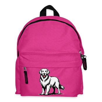 Golden Retriever in a Proud Pose - Kids' Backpack - fuchsia - Front