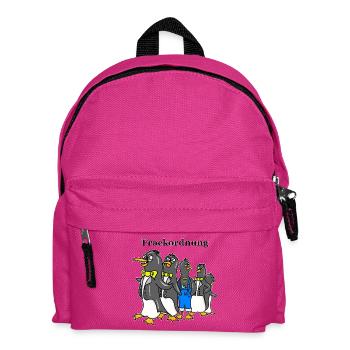 Frackordnung - Lustiger Pinguin Cartoon - Kinder Rucksack - Fuchsia - Vorne