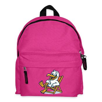 Casual duck in beach chair - Kids' Backpack - fuchsia - Front