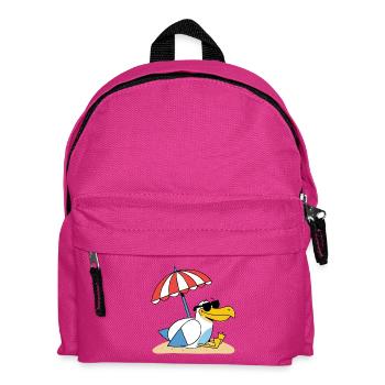 Sonniges Strand-Möwe mit Schirm - Kinder Rucksack - Fuchsia - Vorne