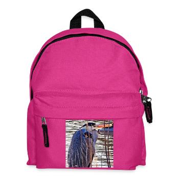 Grey Heron at the Lake - Nature Photography Wildlife - Kids' Backpack - fuchsia - Front